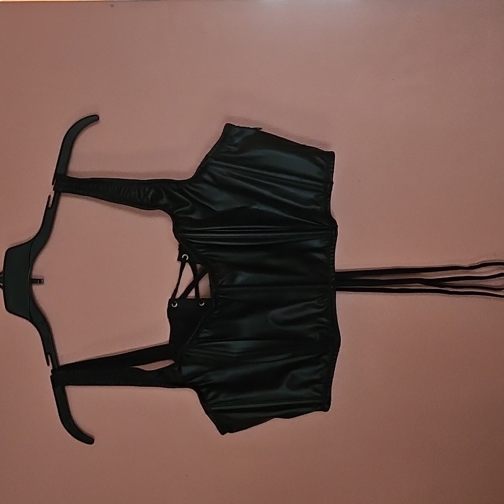 Victoria Secret faux leather corset bra